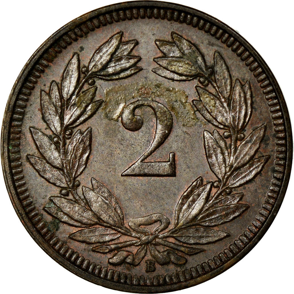 Coin, Switzerland, 2 Rappen, 1904, Bern, AU(50-53), Bronze, KM:4.2