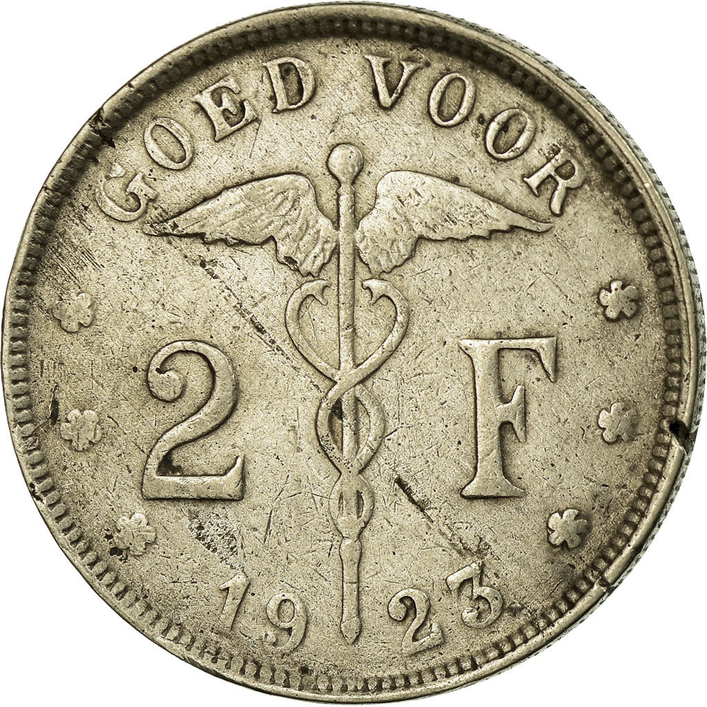 Monnaie, Belgique, 2 Francs, 2 Frank, 1923, TB+, Nickel, KM:92