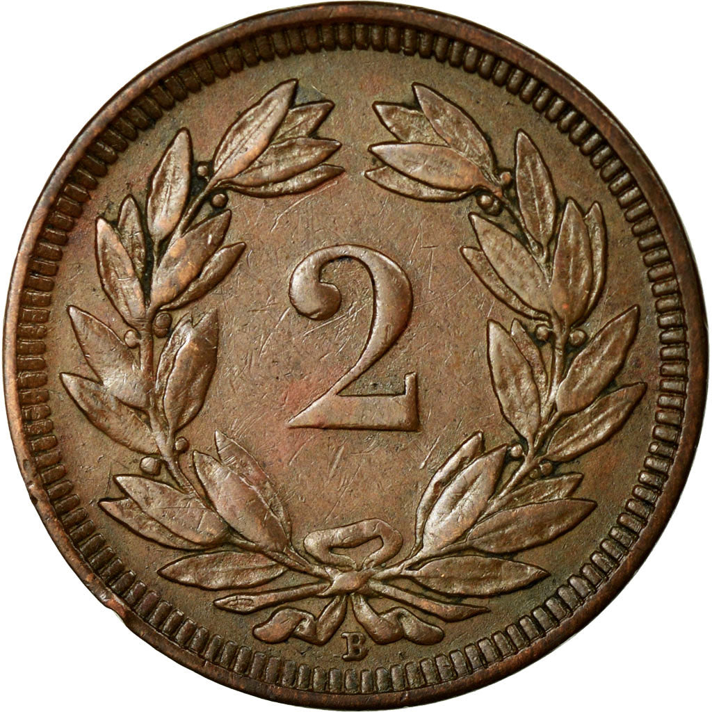 Coin, Switzerland, 2 Rappen, 1899, Bern, AU(55-58), Bronze, KM:4.2