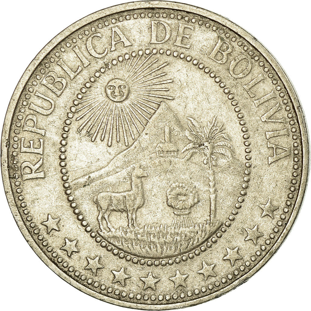Monnaie, Bolivie, 20 Centavos, 1967, TTB, Nickel Clad Steel, KM:189