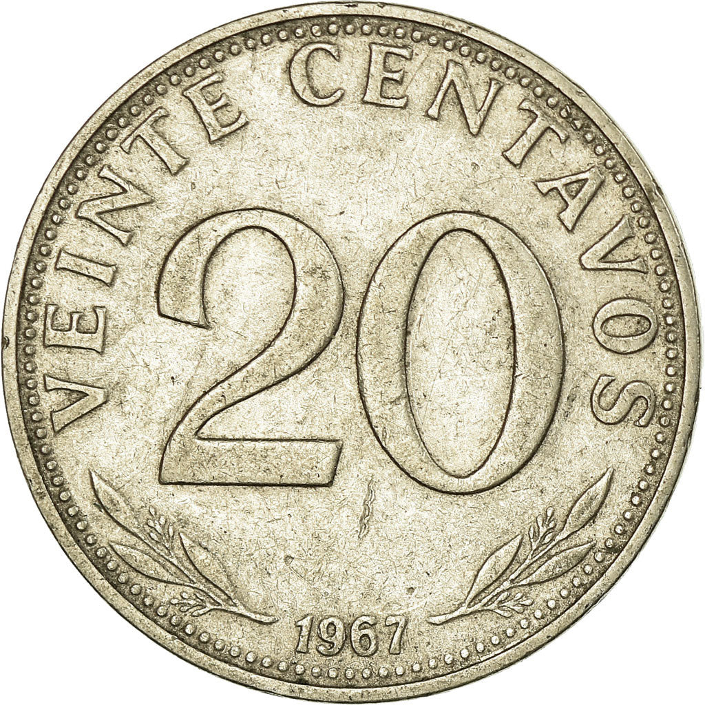 Monnaie, Bolivie, 20 Centavos, 1967, TTB, Nickel Clad Steel, KM:189