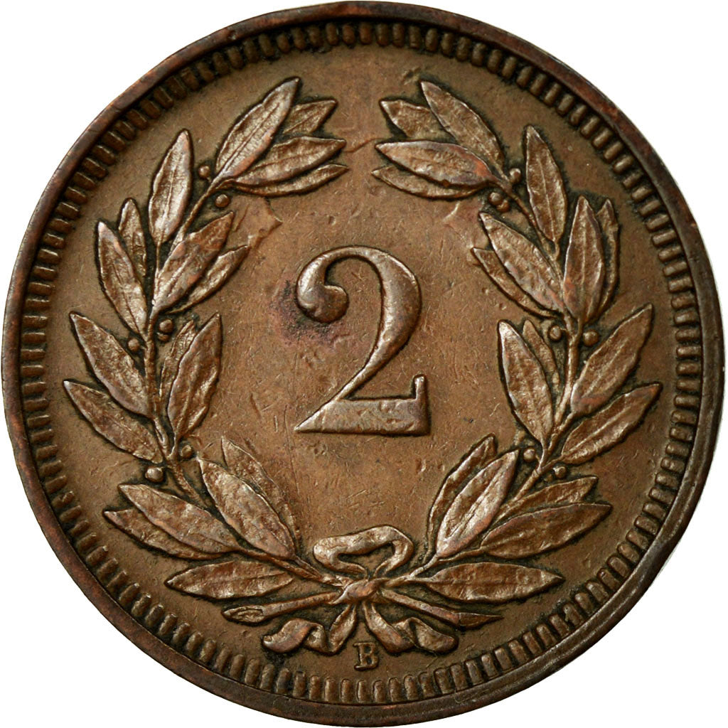 Coin, Switzerland, 2 Rappen, 1897, Bern, AU(50-53), Bronze, KM:4.2