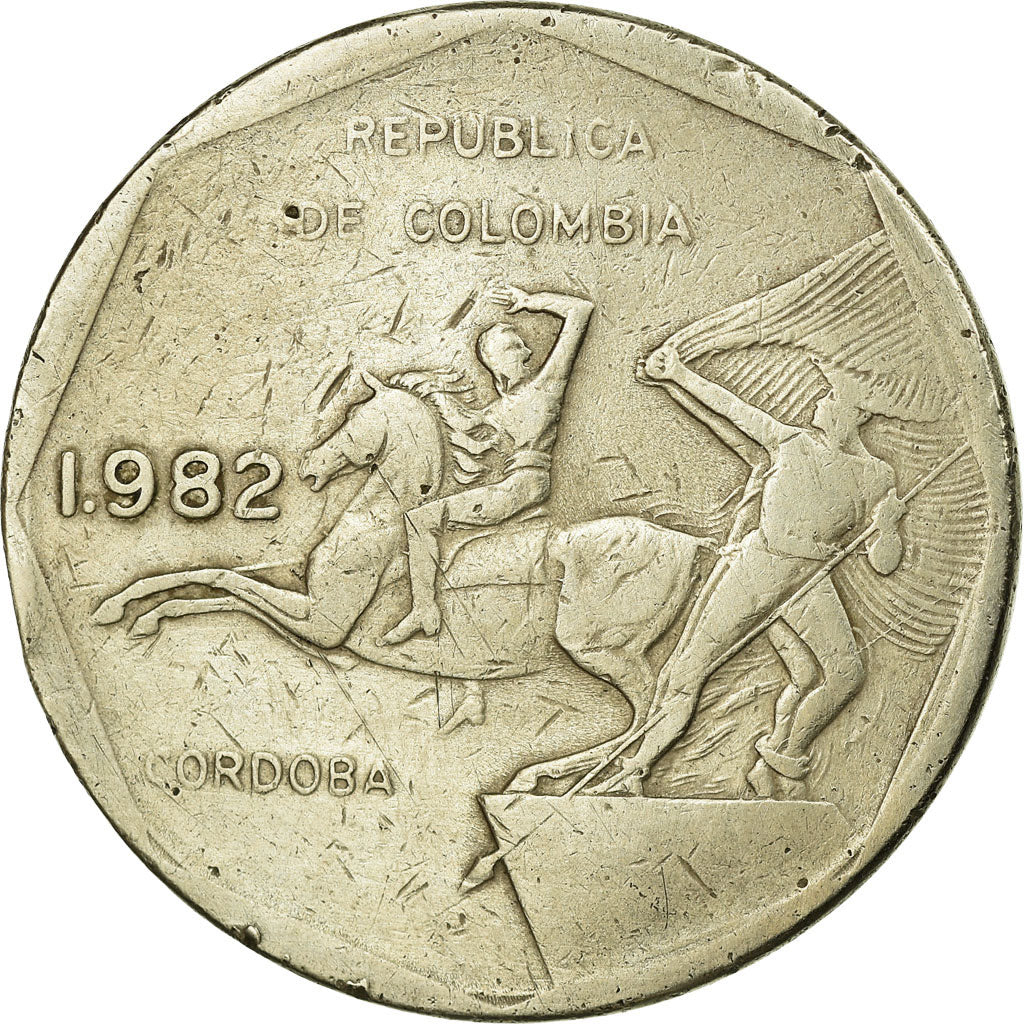 Moneta, Colombia, 10 Pesos, 1982, MB+, Rame-nichel-zinco, KM:270