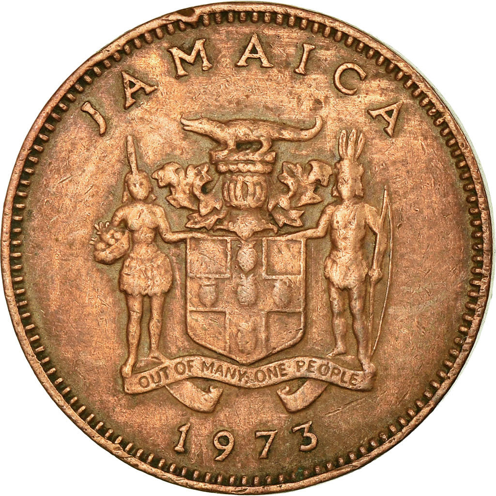 Coin, Jamaica, Elizabeth II, Cent, 1973, Franklin Mint, USA, EF(40-45), Bronze