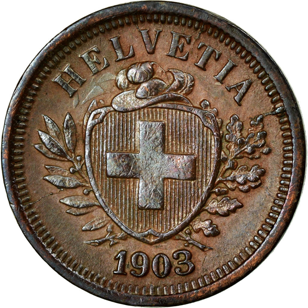 Coin, Switzerland, Rappen, 1903, Bern, AU(55-58), Bronze, KM:3.2