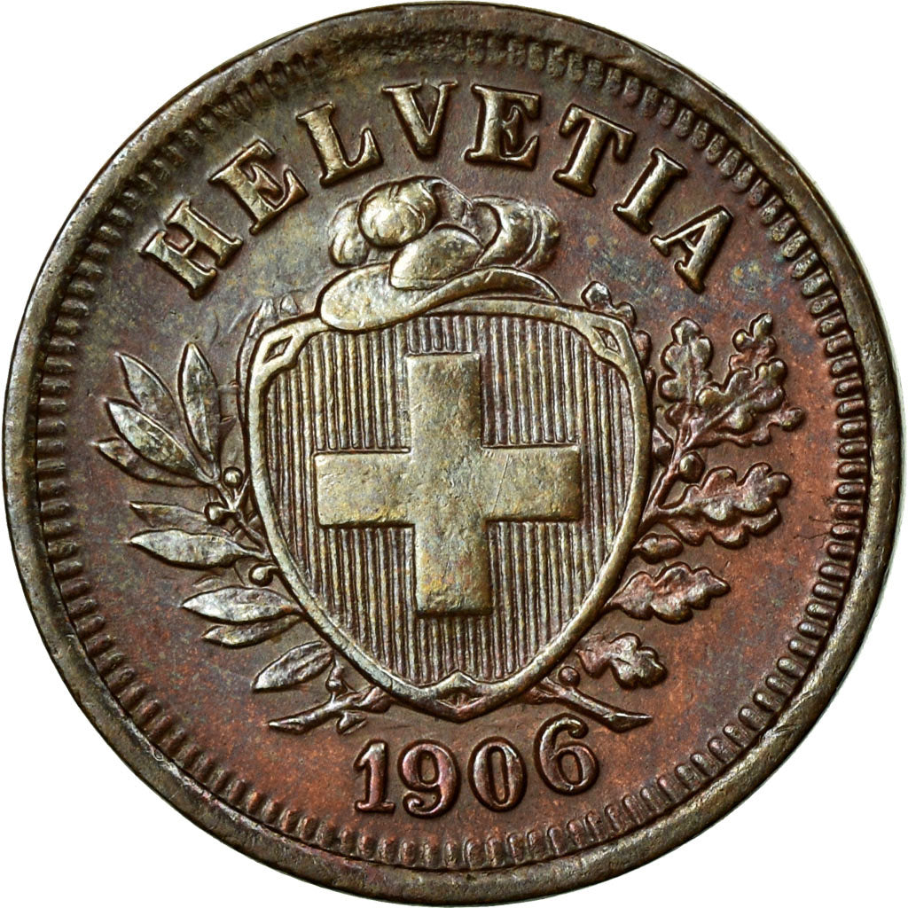 Coin, Switzerland, Rappen, 1906, Bern, AU(50-53), Bronze, KM:3.2