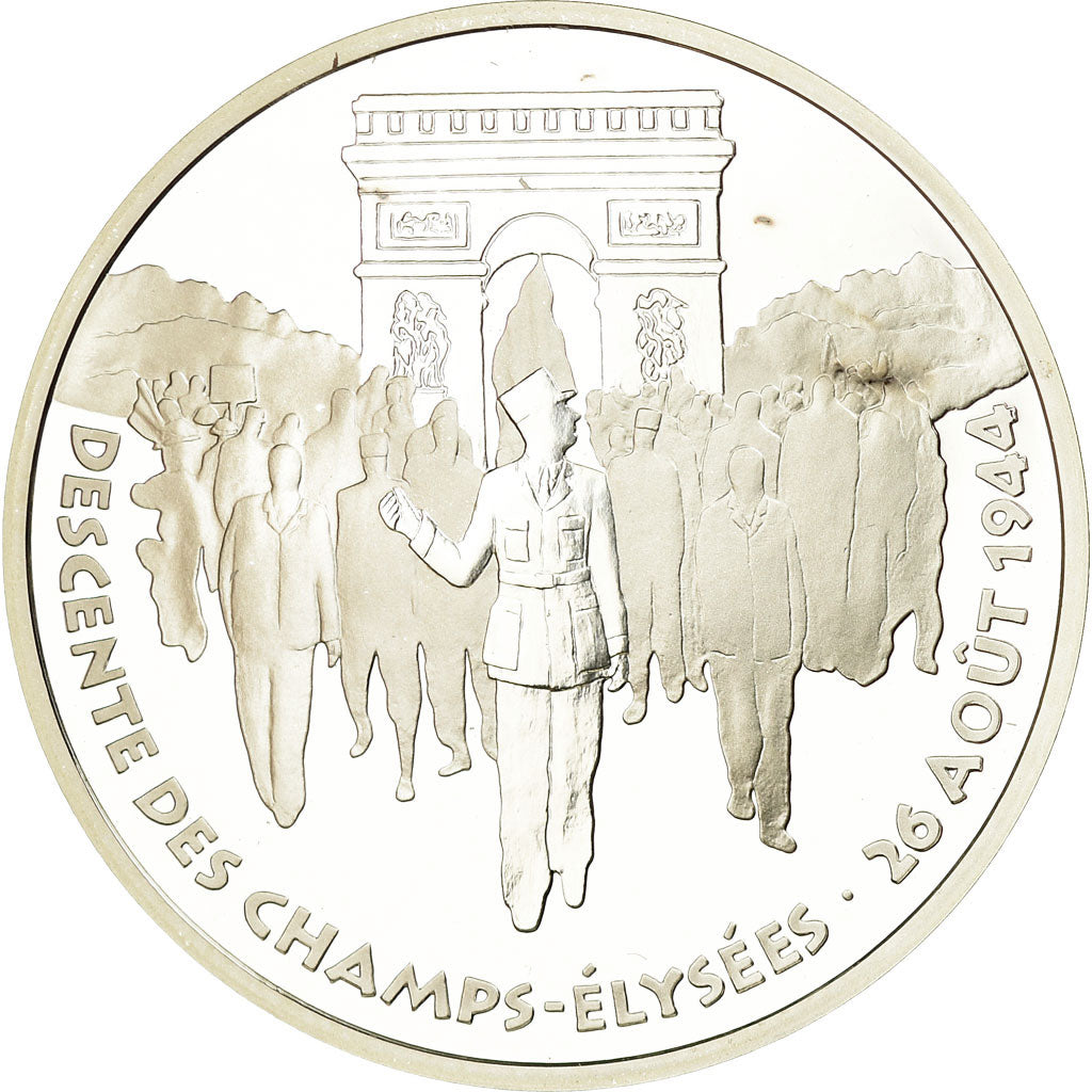 Munten, Frankrijk, Libération de Paris, 100 Francs, 1994, BE, FDC, Zilver
