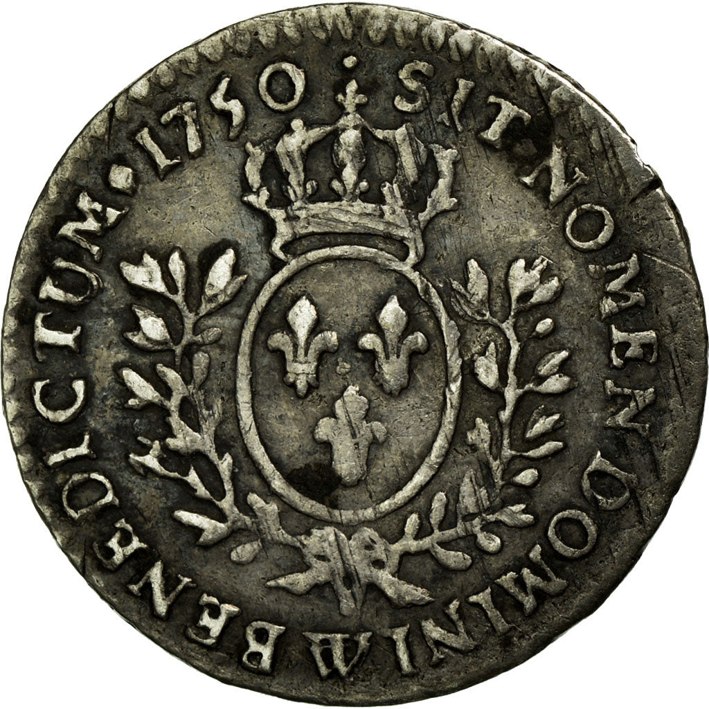 Coin, France, Louis XV, 1/20 Écu au bandeau (6 sols), 6 Sols, 1/20 ECU, 1750