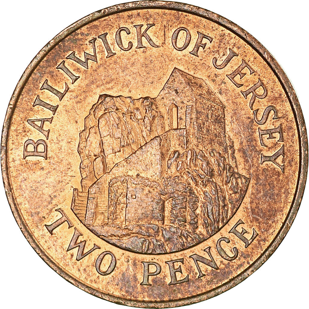 Coin, Jersey, Elizabeth II, 2 Pence, 1983, EF(40-45), Bronze, KM:55