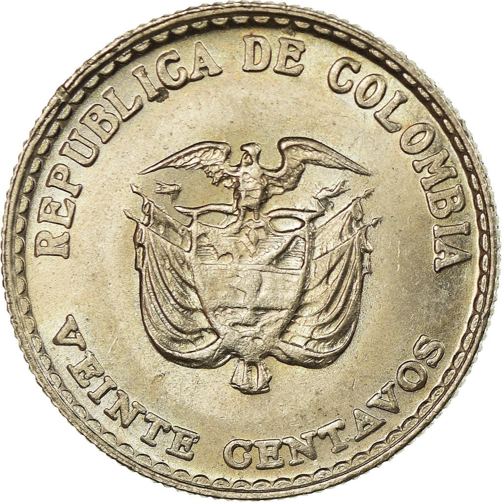 Moneta, Colombia, 20 Centavos, 1965, SPL, Rame-nichel, KM:224