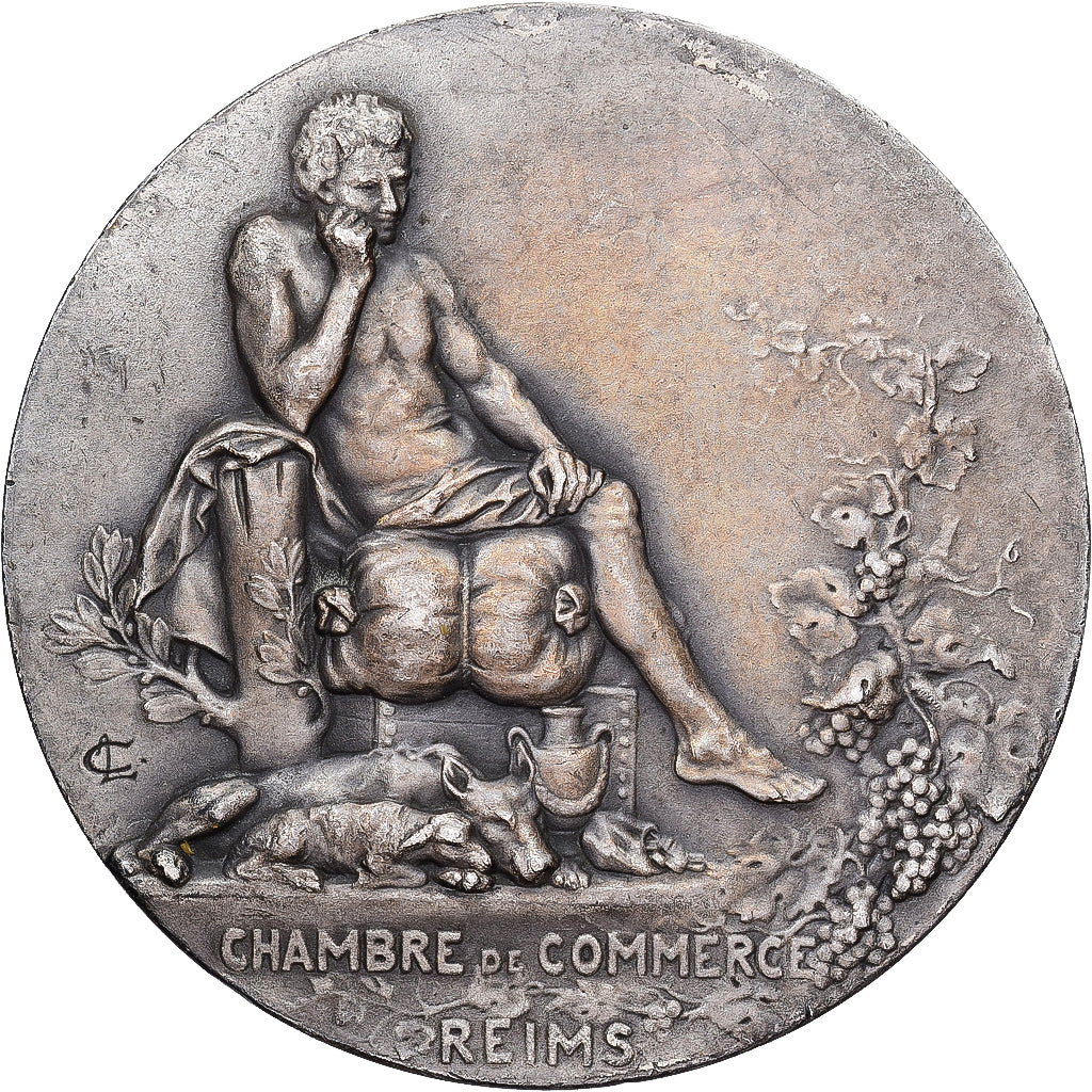 France, Medal, Chambre de commerce de Reims, Coudray, AU(55-58), Silvered bronze