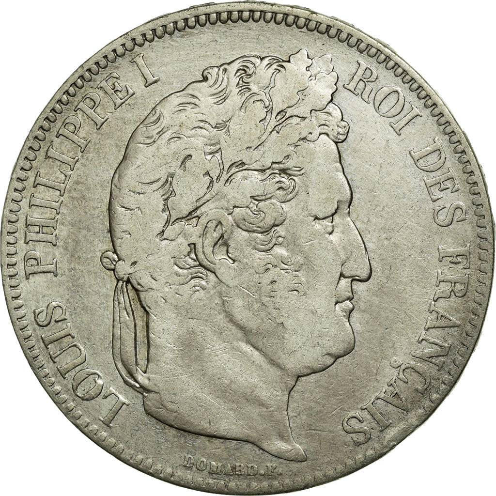 Coin, France, Louis-Philippe, 5 Francs, 1832, Lyon, VF(30-35), Silver, KM:749.4