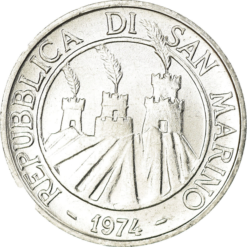 Monnaie, San Marino, 5 Lire, 1974, Rome, FDC, Aluminium, KM:32