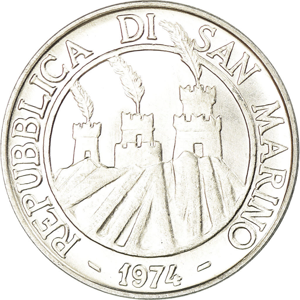 Moneta, San Marino, 10 Lire, 1974, Rome, FDC, Alluminio, KM:33