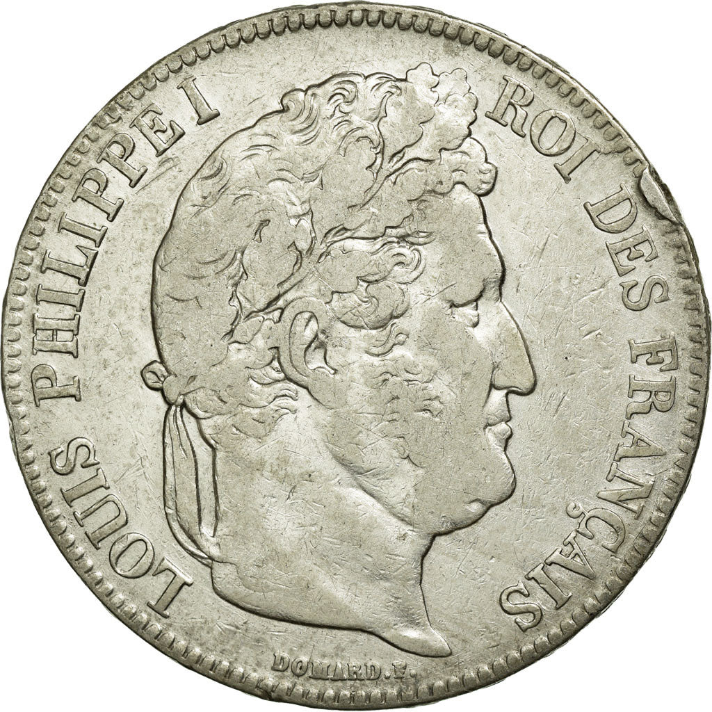 Coin, France, Louis-Philippe, 5 Francs, 1836, Rouen, VF(30-35), Silver