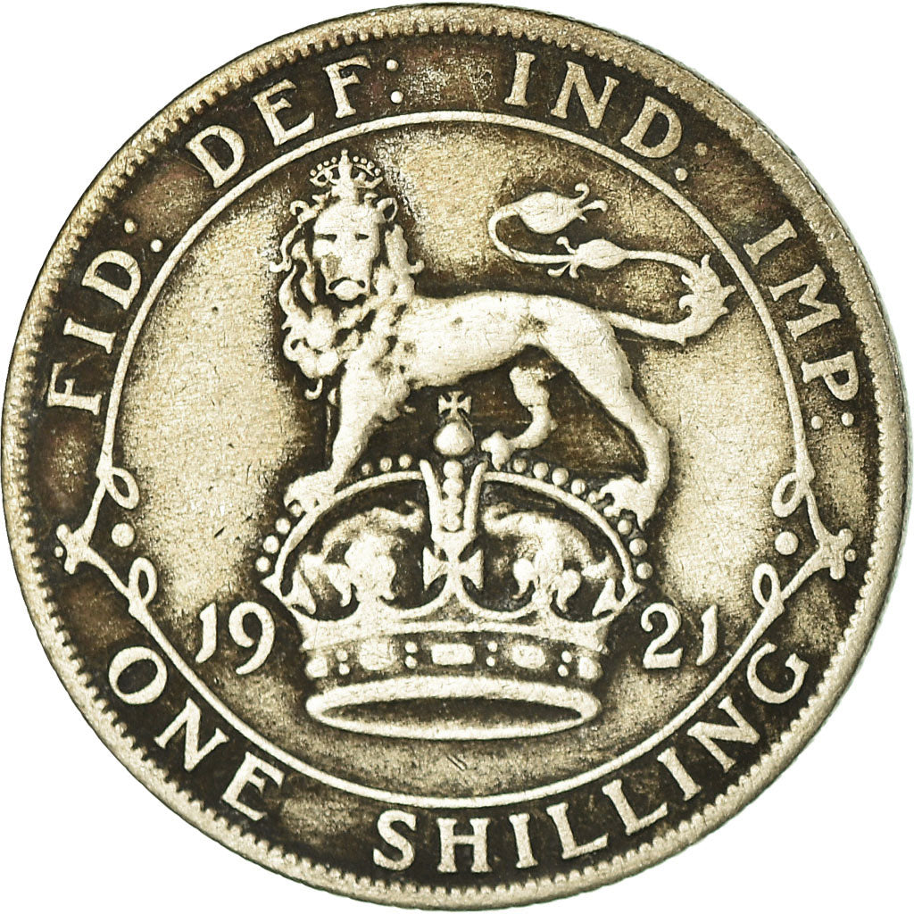 Moneda, Gran Bretaña, George V, Shilling, 1921, BC+, Plata, KM:816a
