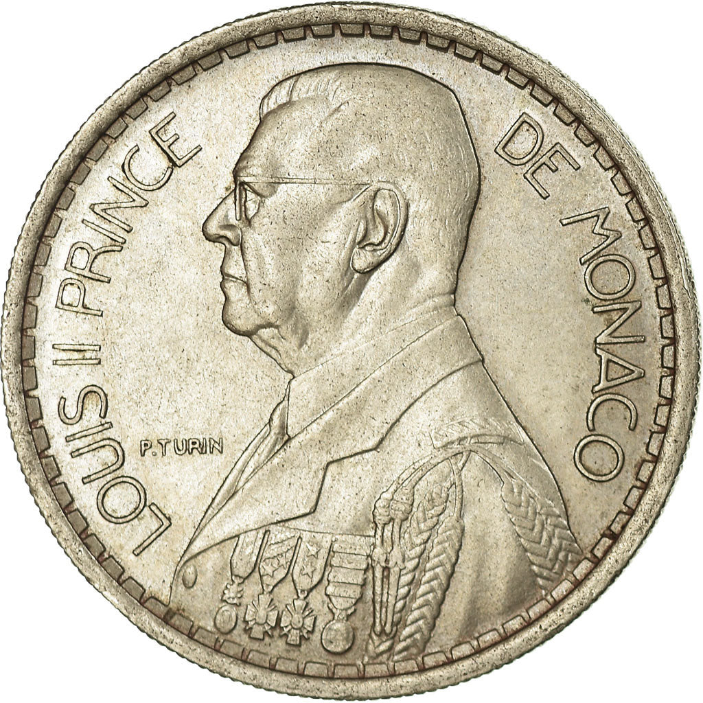 Moneta, Monaco, Louis II, 10 Francs, 1946, Poissy, AU(50-53), Miedź-Nikiel