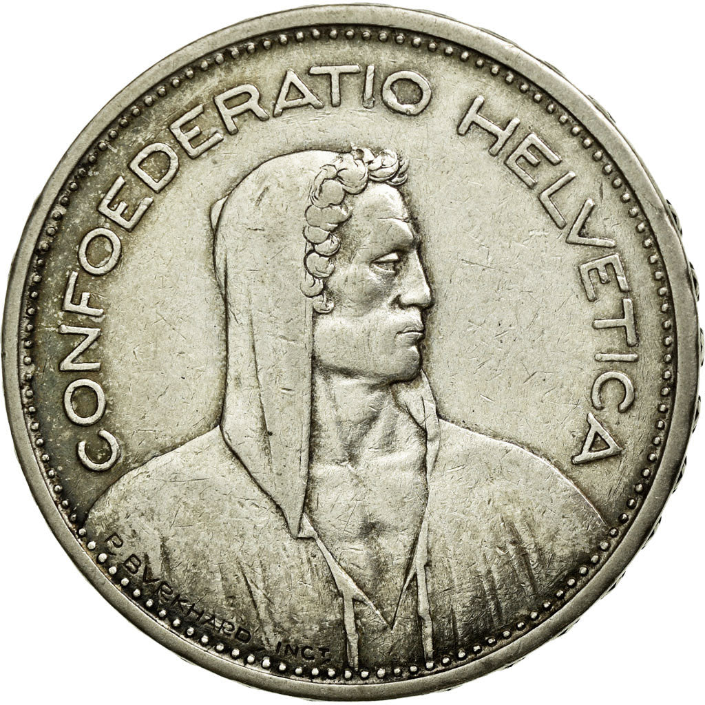 Coin, Switzerland, 5 Francs, 1931, Bern, EF(40-45), Silver, KM:40