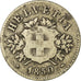 Coin, Switzerland, 20 Rappen, 1850, Strasbourg, F(12-15), Billon, KM:7