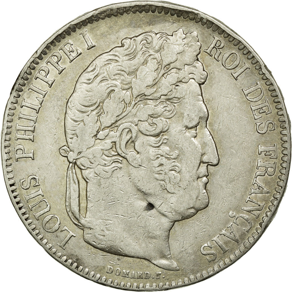 Moneta, Francia, Louis-Philippe, 5 Francs, 1841, Strasbourg, MB+, Argento