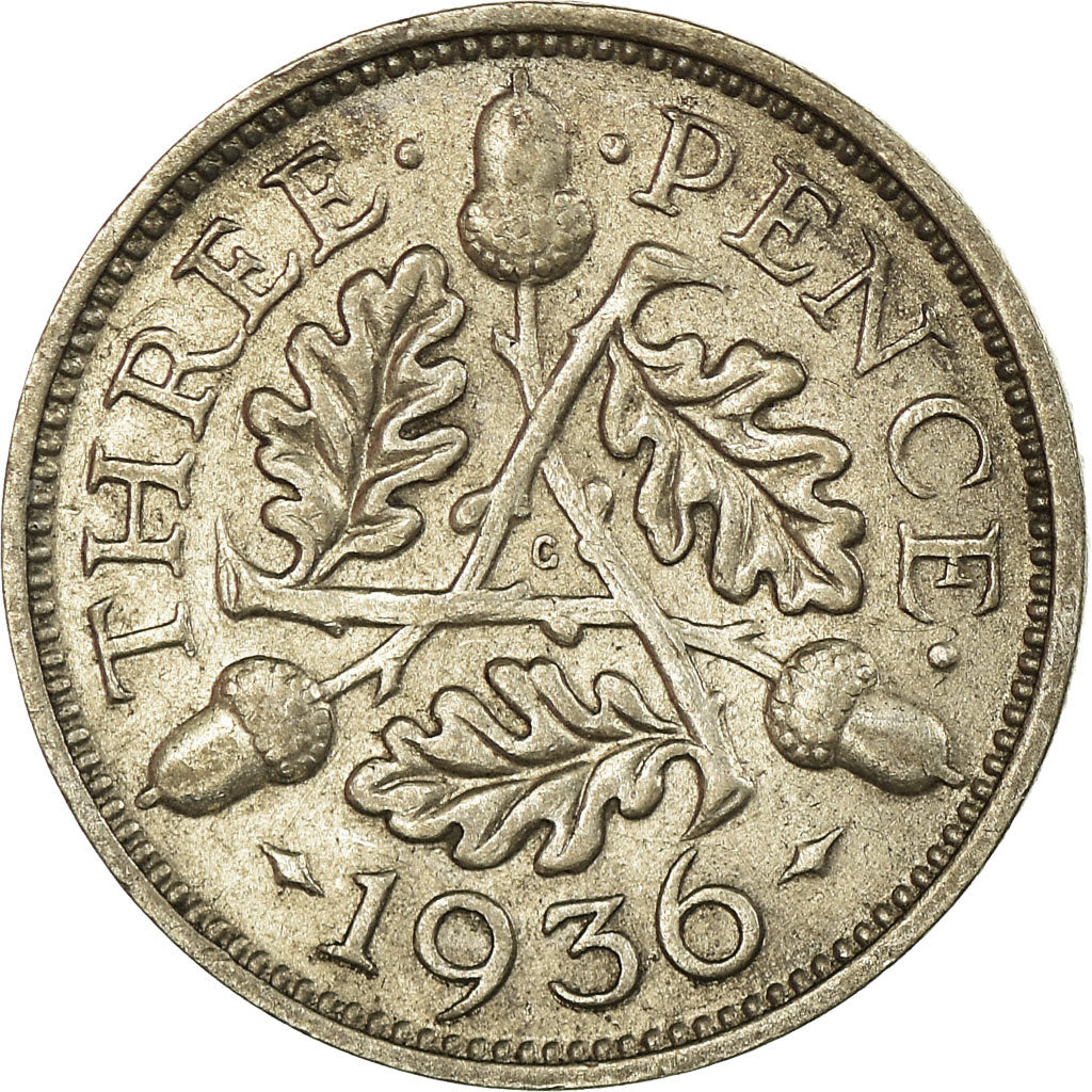 Münze, Großbritannien, George V, 3 Pence, 1936, SS, Silber, KM:831