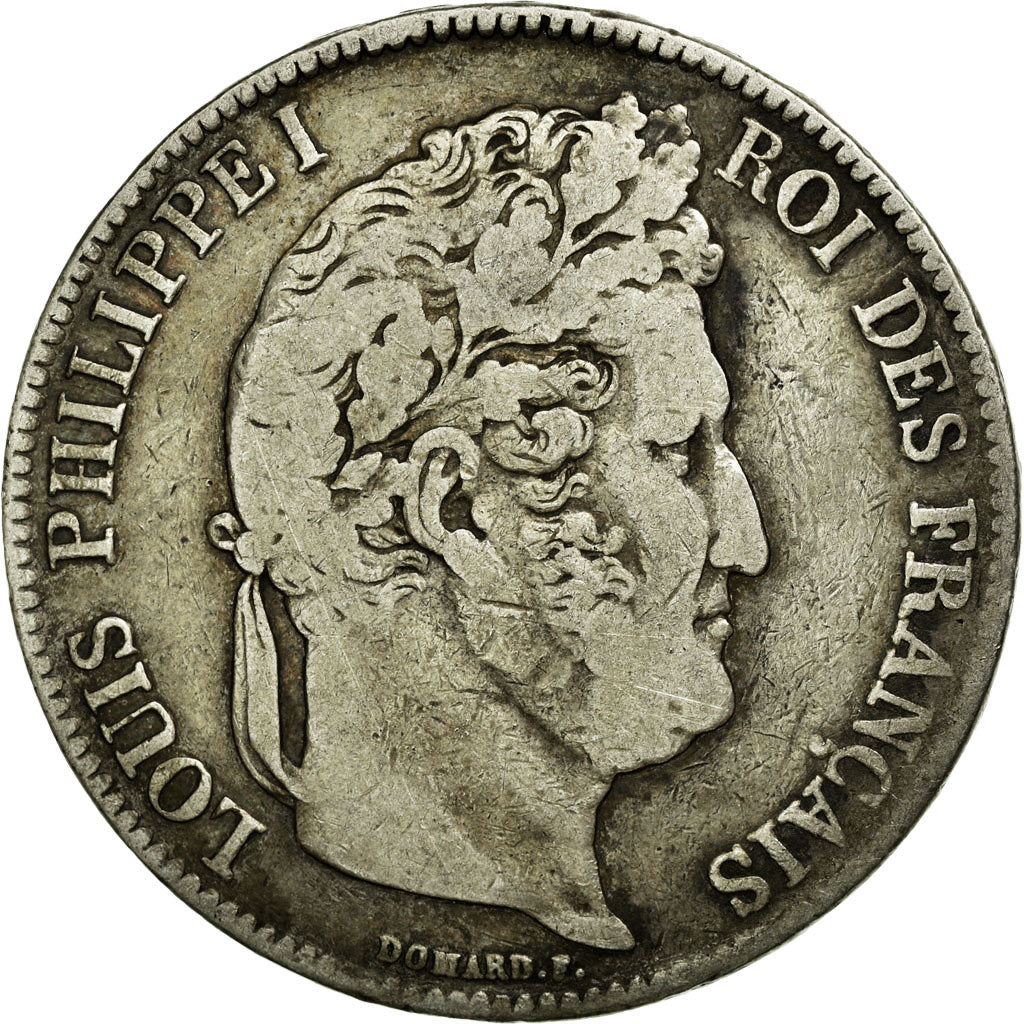 Coin, France, Louis-Philippe, 5 Francs, 1838, Strasbourg, VF(20-25), Silver
