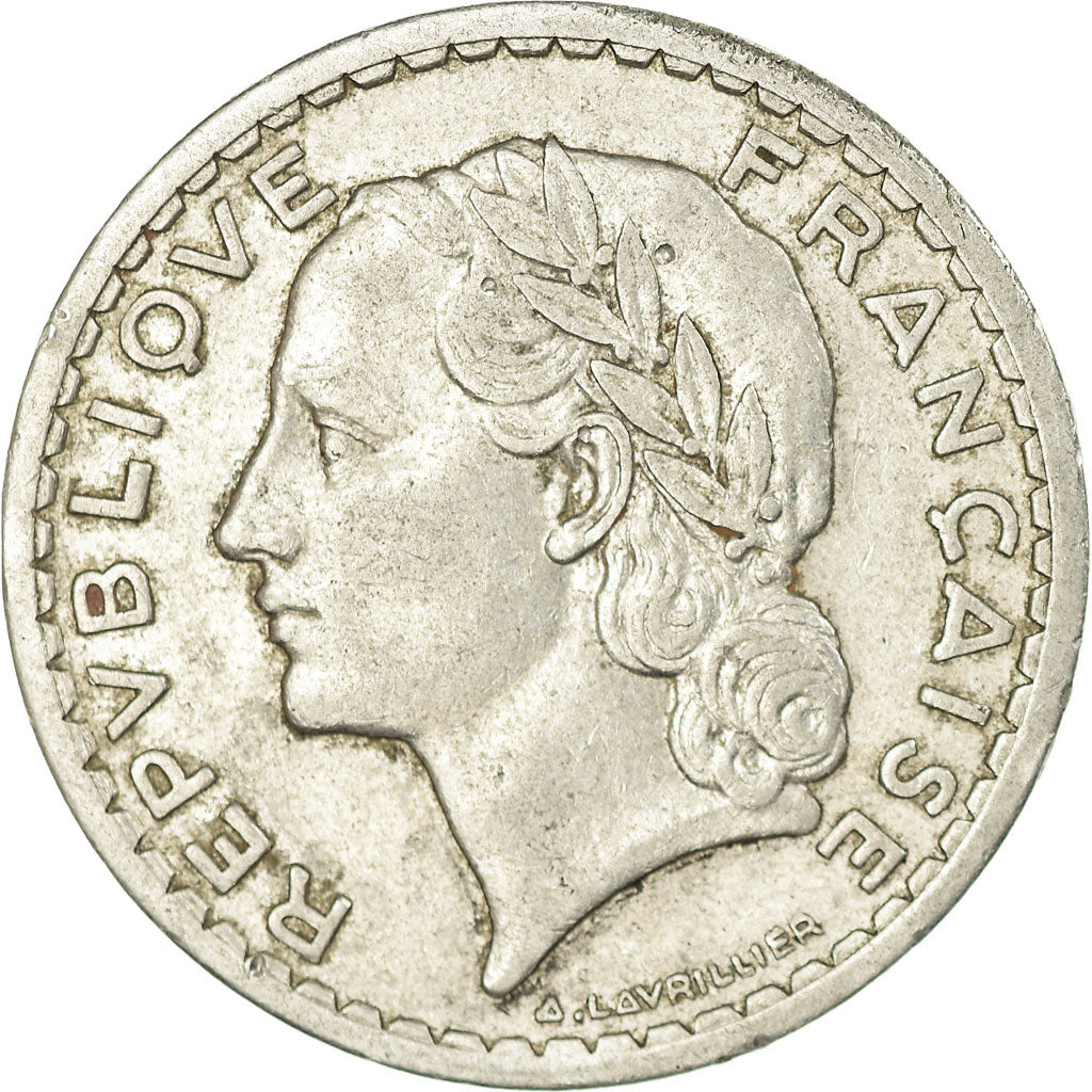Munten, Frankrijk, Lavrillier, 5 Francs, 1945, Beaumont - Le Roger, ZF