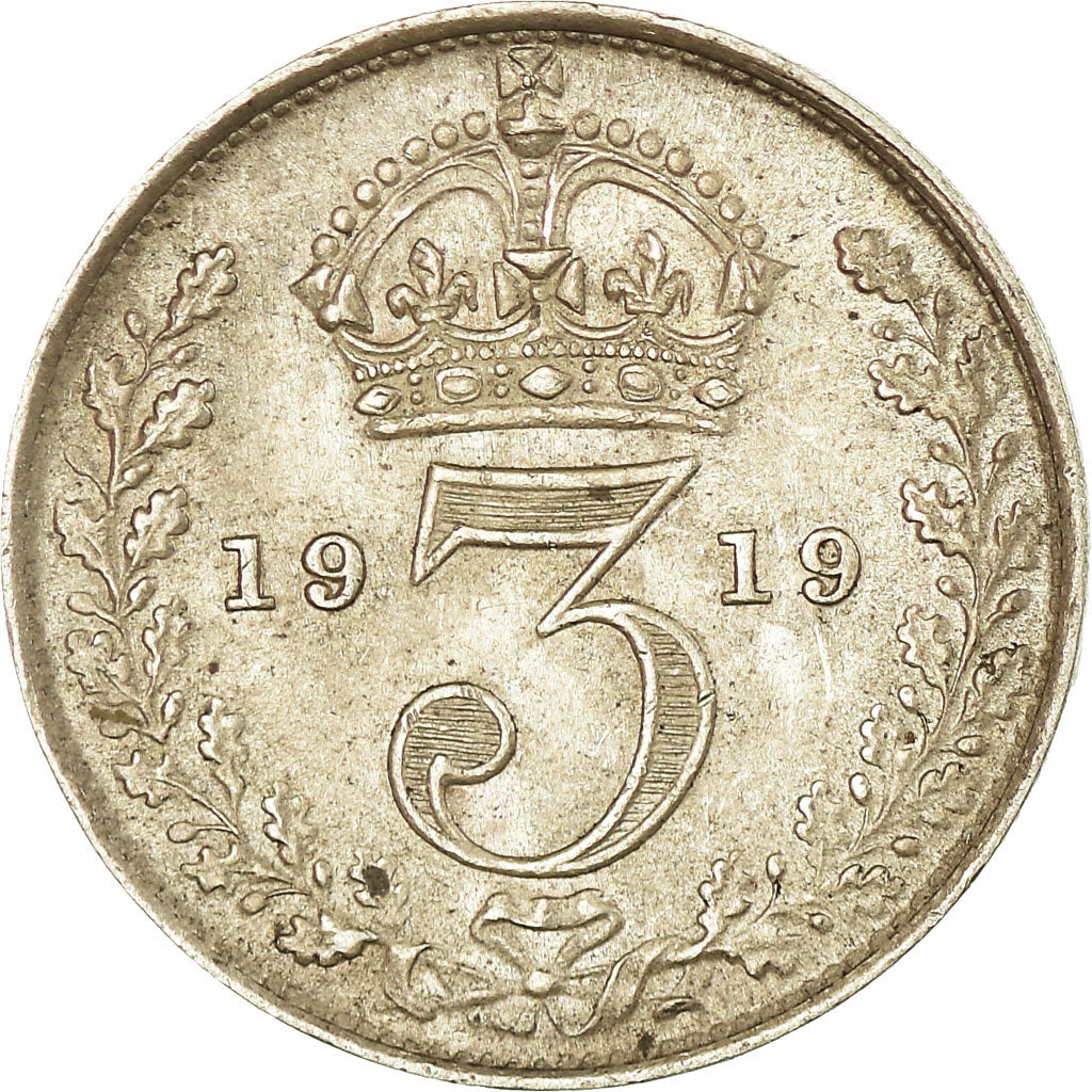 Coin, Great Britain, George V, 3 Pence, 1919, EF(40-45), Silver, KM:813