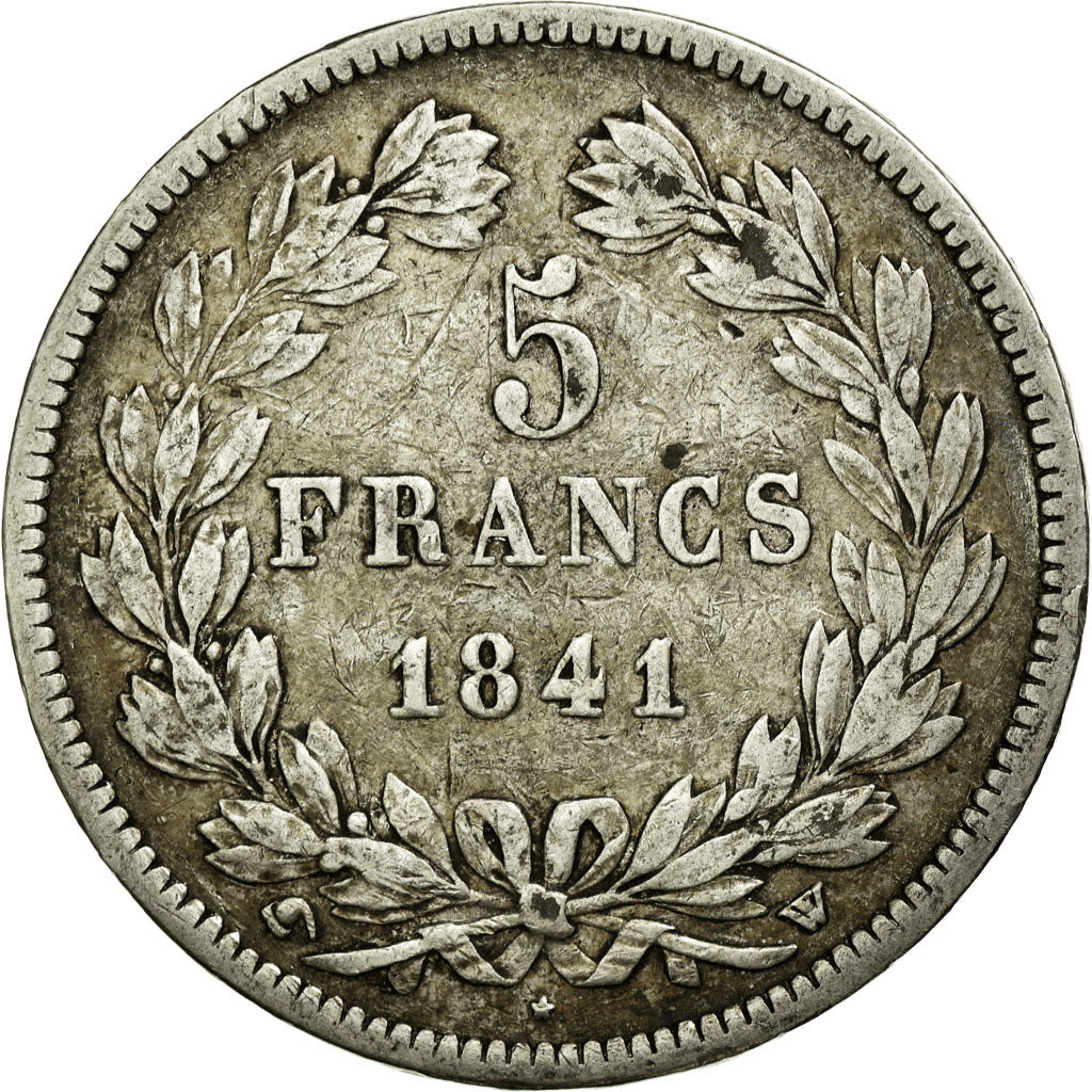 Monnaie, France, Louis-Philippe, 5 Francs, 1841, Paris, B+, Argent, KM:749.1