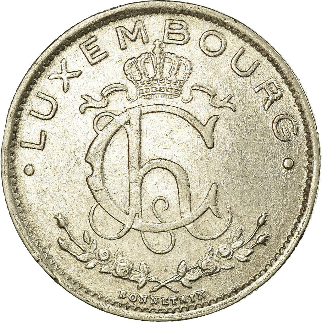 Coin, Luxembourg, Charlotte, Franc, 1928, AU(55-58), Nickel, KM:35