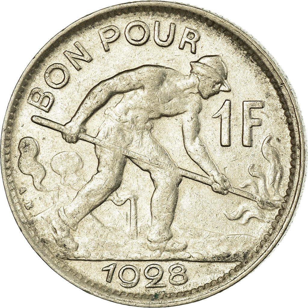 Coin, Luxembourg, Charlotte, Franc, 1928, AU(55-58), Nickel, KM:35