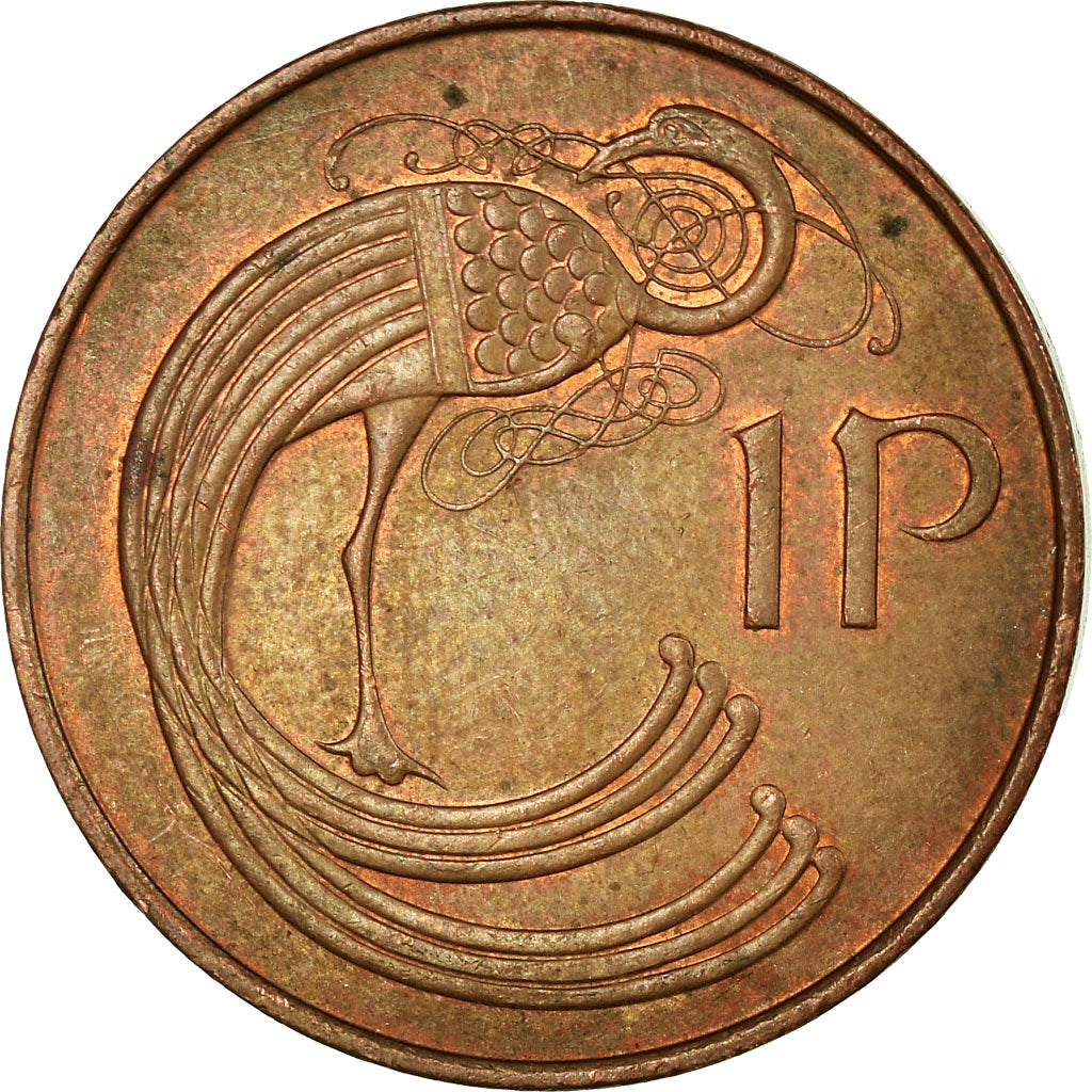 Moeda, REPÚBLICA DA IRLANDA, Penny, 1993, EF(40-45), Aço Cromado a Cobre