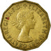 Moneta, Wielka Brytania, Elizabeth II, 3 Pence, 1954, EF(40-45), Mosiądz