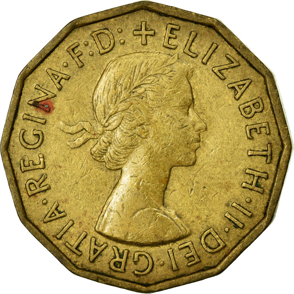 Coin, Great Britain, Elizabeth II, 3 Pence, 1954, EF(40-45), Nickel-brass