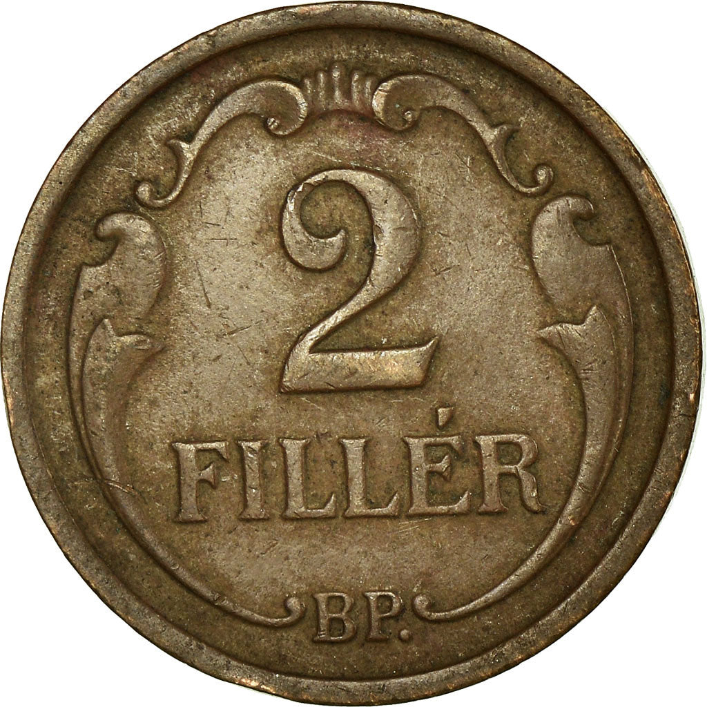 Moneta, Ungheria, 2 Filler, 1938, Budapest, BB, Bronzo, KM:506