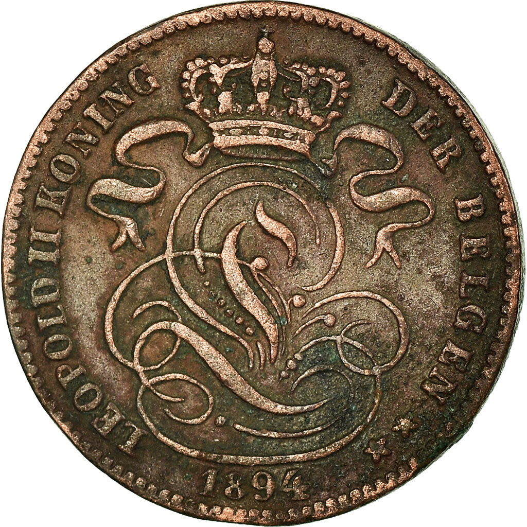 Moneta, Belgia, Leopold II, Centime, 1894, VF(30-35), Miedź, KM:34.1