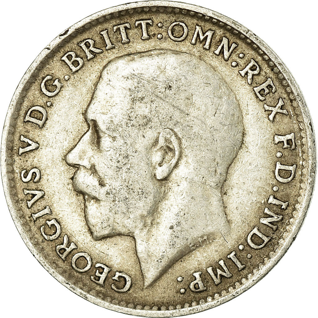 Moneda, Gran Bretaña, George V, 3 Pence, 1917, MBC, Plata, KM:813