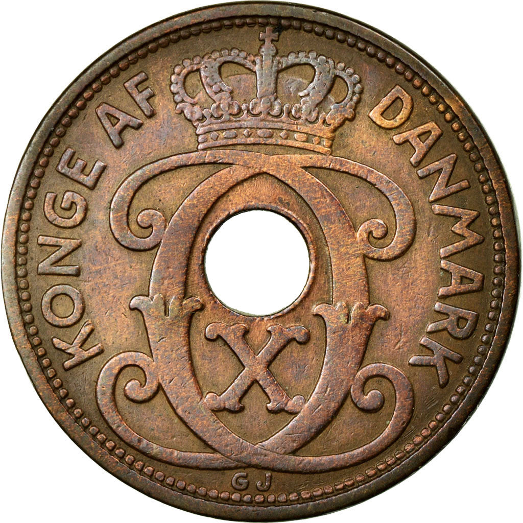 Coin, Denmark, Christian X, 5 Öre, 1928, Copenhagen, EF(40-45), Bronze
