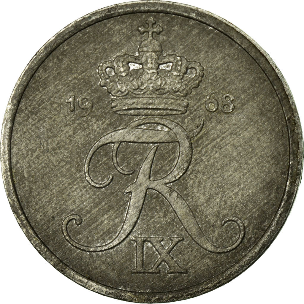 Coin, Denmark, Frederik IX, 2 Öre, 1968, EF(40-45), Zinc, KM:840.2