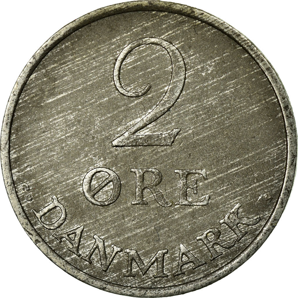 Moneda, Dinamarca, Frederik IX, 2 Öre, 1969, BC+, Cinc, KM:840.2