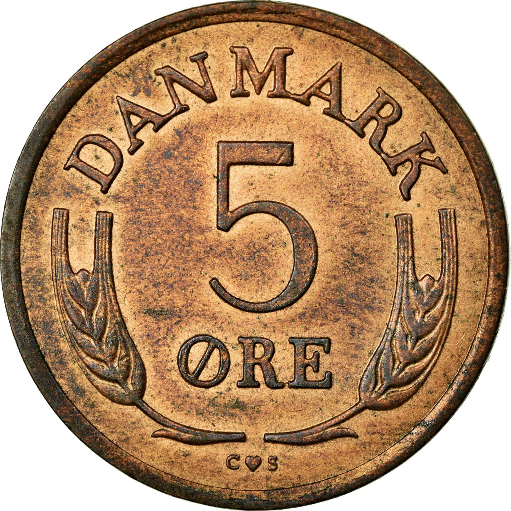 Coin, Denmark, Frederik IX, 5 Öre, 1963, AU(55-58), Bronze, KM:848.1