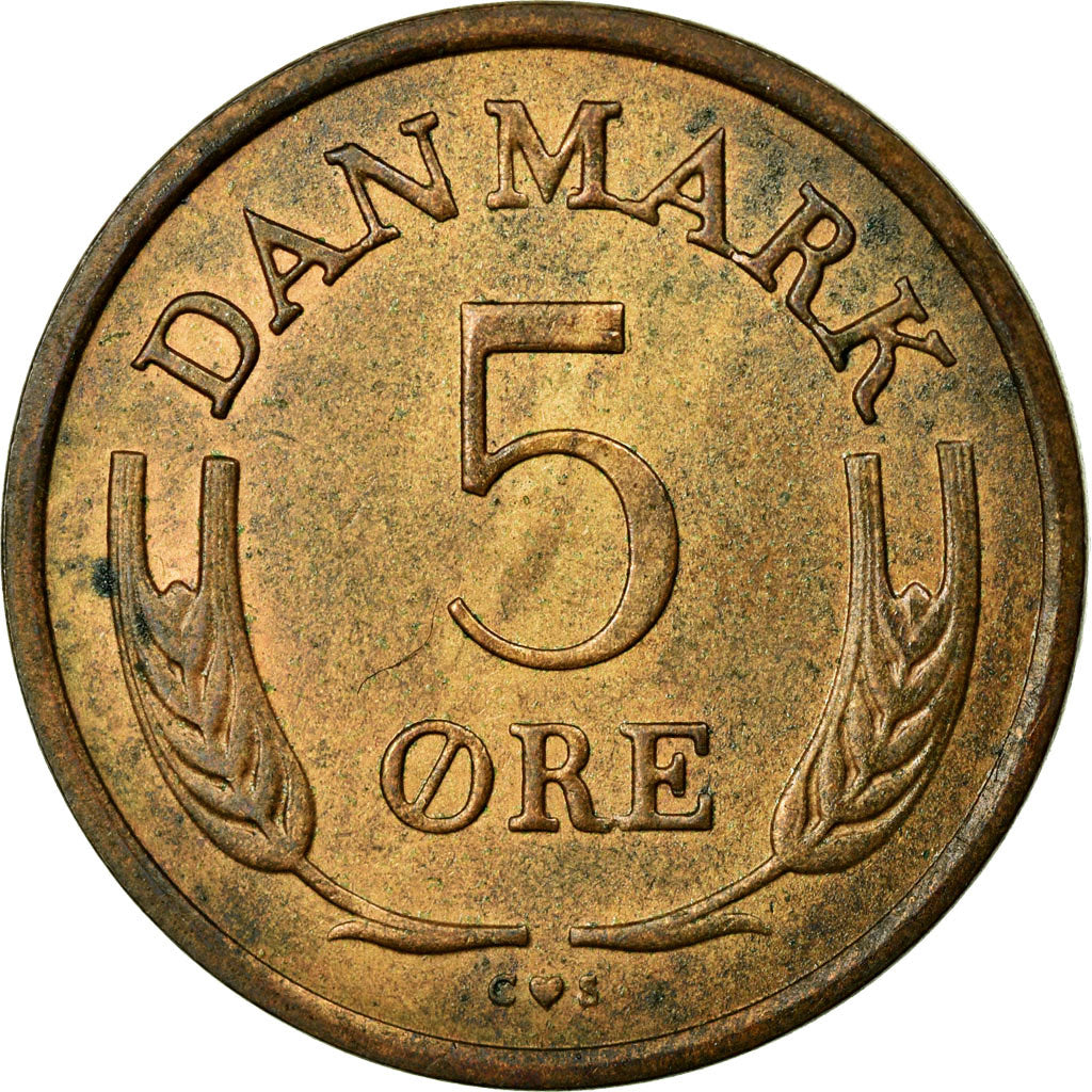 Coin, Denmark, Frederik IX, 5 Öre, 1969, AU(55-58), Bronze, KM:848.1