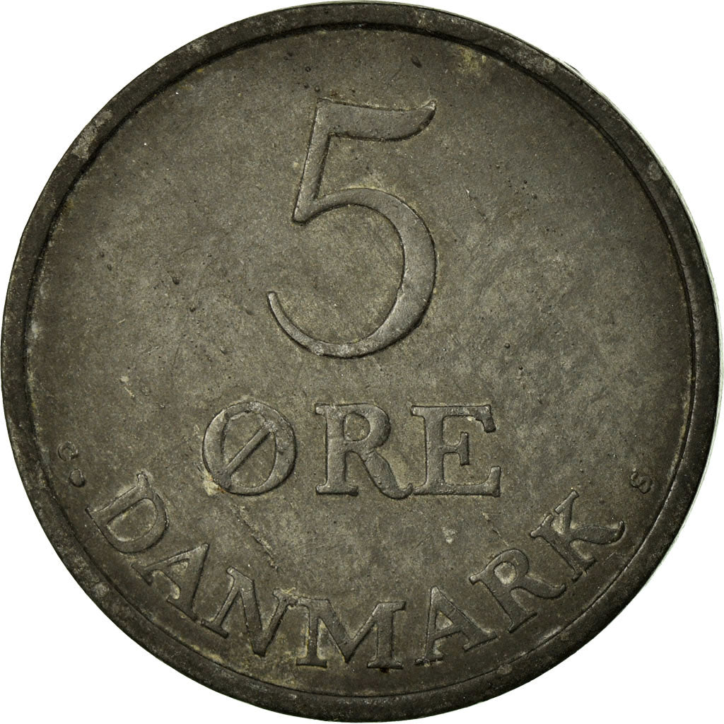 Coin, Denmark, Frederik IX, 5 Öre, 1958, Copenhagen, VF(30-35), Zinc, KM:843.2