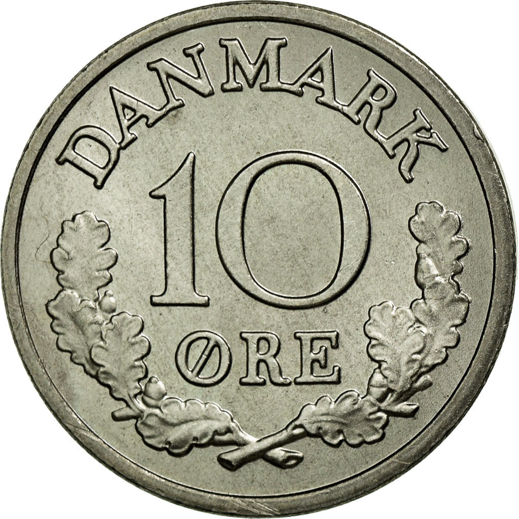 Moneta, Danimarca, Frederik IX, 10 Öre, 1971, SPL-, Rame-nichel, KM:849.1