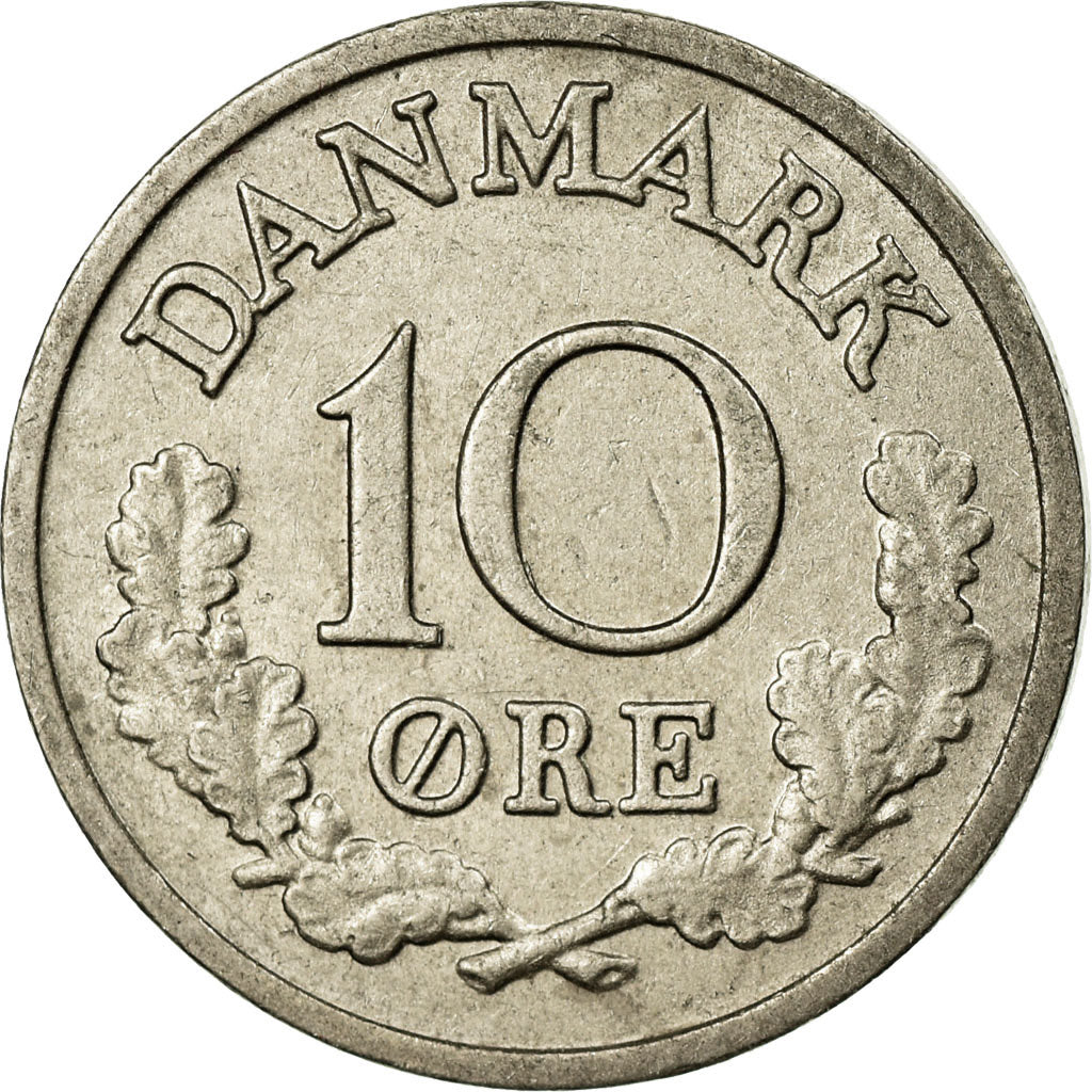 Münze, Dänemark, Frederik IX, 10 Öre, 1967, SS+, Copper-nickel, KM:849.1