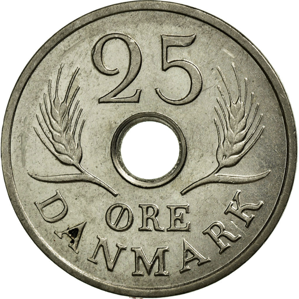 Münze, Dänemark, Frederik IX, 25 Öre, 1968, VZ, Copper-nickel, KM:855.1