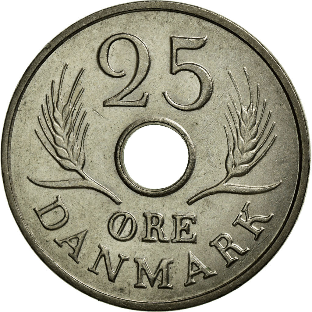 Moneda, Dinamarca, Frederik IX, 25 Öre, 1967, EBC, Cobre - níquel, KM:855.1