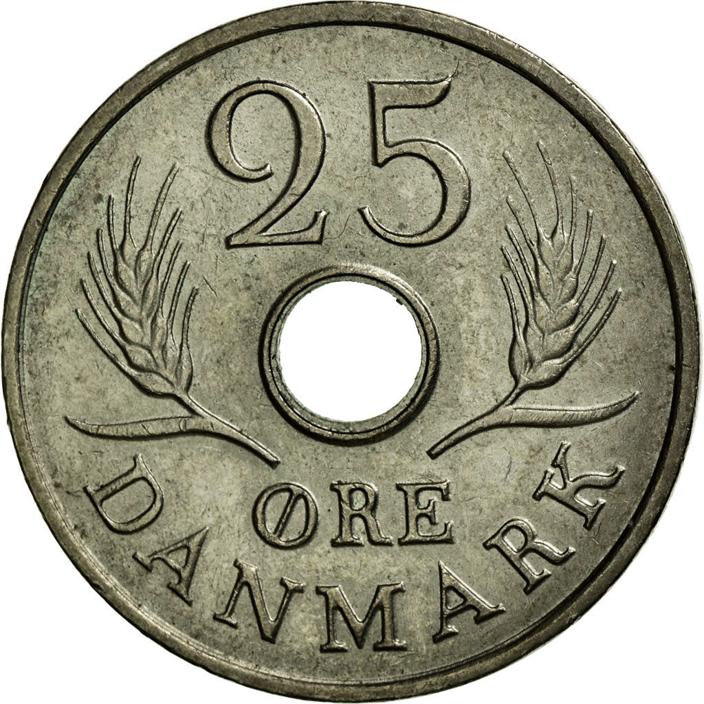 Münze, Dänemark, Frederik IX, 25 Öre, 1967, VZ, Copper-nickel, KM:855.1
