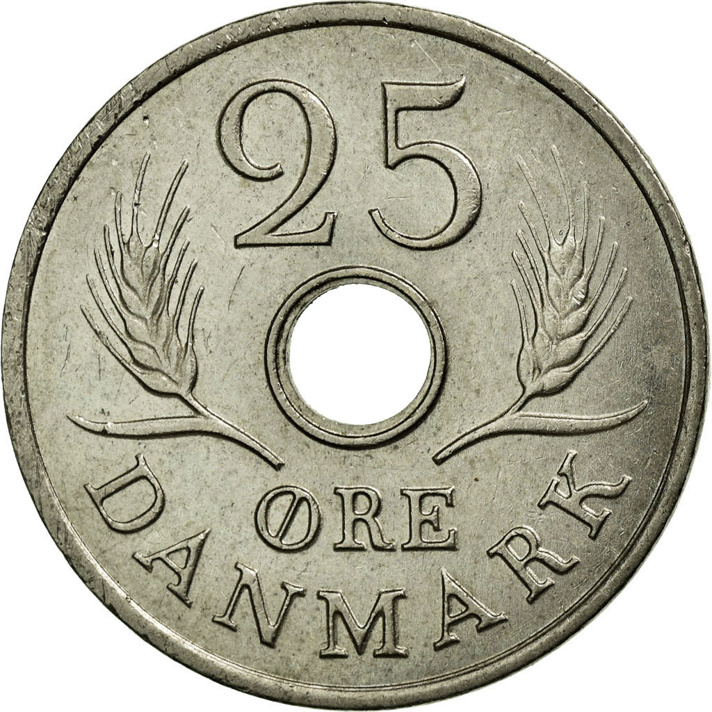 Coin, Denmark, Frederik IX, 25 Öre, 1969, AU(55-58), Copper-nickel, KM:855.1