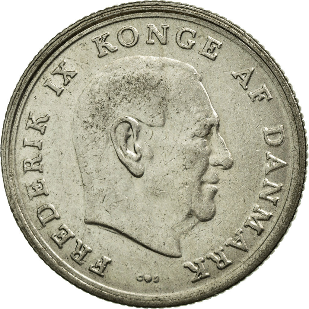 Coin, Denmark, Frederik IX, Krone, 1967, AU(55-58), Copper-nickel, KM:851.1